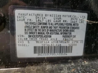 2014 Nissan Note S with VIN 3N1CE2CP2EL433156, listed as a Copart auction lot 51590205 with 163,015 mi miles and Non Repairable. Bid and sale history available at DreamBid. Image 12.
