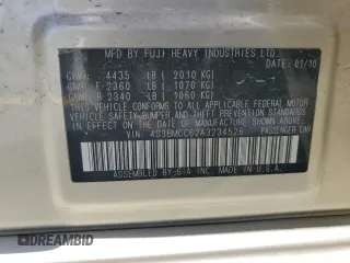 2010 Subaru Legacy Premium All-Weather Anniversary with VIN 4S3BMCC62A3234526, listed as a Copart auction lot 58933715 with 159,663 mi miles and Salvage title. Bid and sale history available at DreamBid. Image 13.