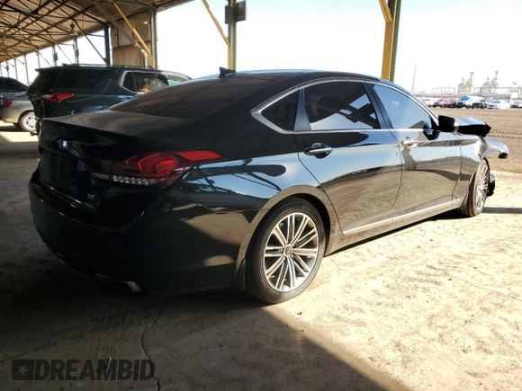 2018 Genesis G80 3.8L with VIN KMHGN4JE8JU231963, listed as a Copart auction lot 77375914 with 86,227 mi miles and Salvage Title. Bid and sale history available at carsss.com. Image 10.