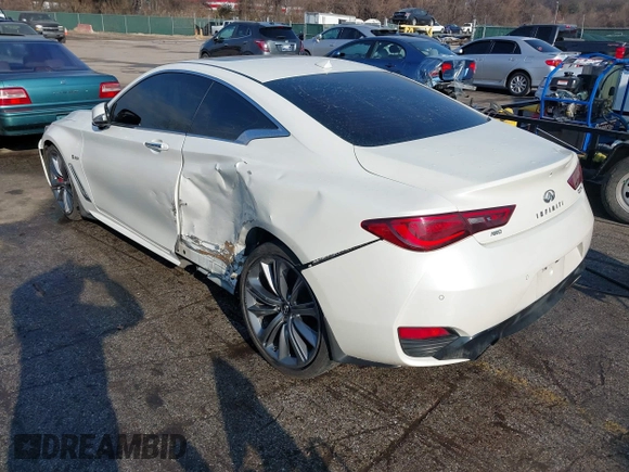 2017 Infiniti Q60 Red Sport 400 with VIN JN1FV7EL6HM701933, listed as a IAAI auction lot 41485664 with 72,496 mi miles and . Bid and sale history available at carsss.com. Image 3.