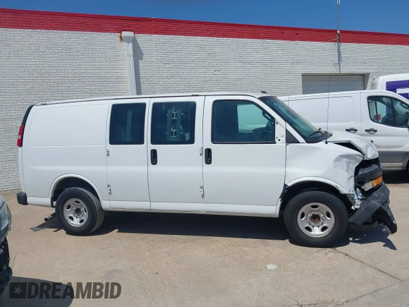 2019 Chevrolet Express Cargo Van with VIN 1GCWGAFP0K1163129, listed as a IAAI auction lot 41984551 with 50,069 mi miles. Bid and sale history available at carsss.com. Image 14.