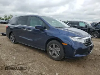 2023 Honda Odyssey EX with VIN 5FNRL6H55PB076665, listed as a Copart auction lot 57663235 with 19,346 mi miles and Salvage title. Bid and sale history available at DreamBid. Image 4.