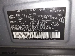 2014 Subaru Outback 2.5i with VIN 4S4BRCAC0E3322986, listed as a IAAI auction lot 41813358 with 96,936 mi miles. Bid and sale history available at carsss.com. Image 9.