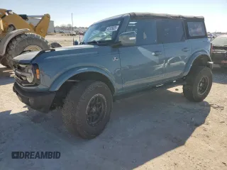 2022 Ford Bronco with VIN 1FMEE5BPXNLB48768, listed as a Copart auction lot 43203625 with 75,873 mi miles and Salvage title. Bid and sale history available at DreamBid. Image 1.