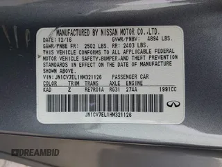 2017 Infiniti Q60 2.0t with VIN JN1CV7EL1HM321126, listed as a IAAI auction lot 41967092 with 72,158 mi miles and . Bid and sale history available at DreamBid. Image 9.