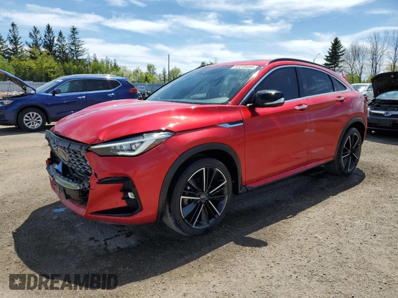 2022 Infiniti QX55 Sensory with VIN 3PCAJ5L31NF104767, listed as a Copart auction lot 57218455 with 73,694 mi miles and Clean title. Bid and sale history available at DreamBid. Image 1.