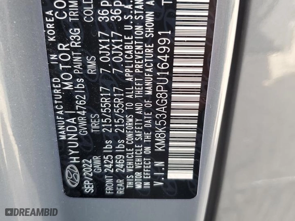 2023 Hyundai Kona Electric Limited with VIN KM8K53AG8PU164991, listed as a Copart auction lot 48559535 with NaN miles and Salvage Title. Bid and sale history available at carsss.com. Image 12.