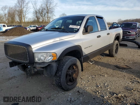 2003 Dodge 1500 ST with VIN 1D7HU18D63S372834, listed as a Copart auction lot 47431255 with 204,843 mi miles and Salvage Title. Bid and sale history available at DreamBid. Image 1.