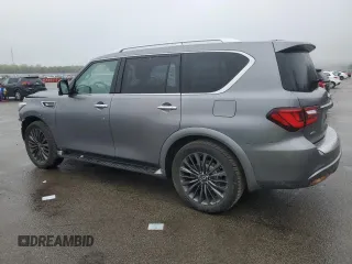 2021 Infiniti QX80 Luxe with VIN JN8AZ2AE3M9267803, listed as a Copart auction lot 55650725 with 55,544 mi miles and Salvage Title. Bid and sale history available at DreamBid. Image 2.