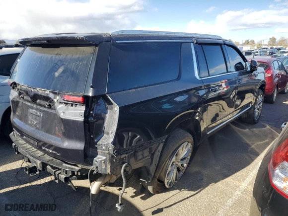 2023 GMC Yukon XL Denali with VIN 1GKS2JKTXPR334143, listed as a Copart auction lot 79772264 with 34,729 mi miles and Salvage Title. Bid and sale history available at carsss.com. Image 3.