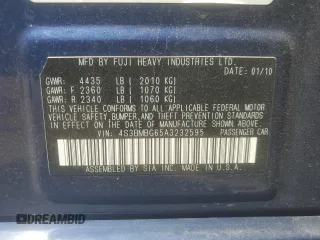2010 Subaru Legacy Premium All-Weather Anniversary with VIN 4S3BMBG65A3232595, listed as a Copart auction lot 62790665 with 159,765 mi miles and Salvage title. Bid and sale history available at DreamBid. Image 12.