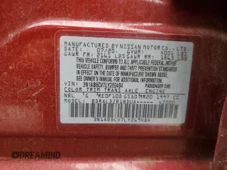 2020 Nissan Sentra SV with VIN 3N1AB8CV7LY269484, listed as a Copart auction lot 42855245 with 46,429 mi miles and Salvage Title. Bid and sale history available at carsss.com. Image 15.