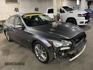 2018 Infiniti Q50 3.0t LUXE with VIN JN1EV7ARXJM610529, listed as a IAAI auction lot 41961961 with 90,650 mi miles. Bid and sale history available at carsss.com. Image 1.