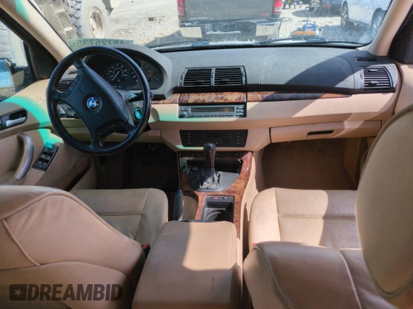 2002 BMW X5 3.0i with VIN 5UXFA53552LP32958, listed as a Copart auction lot 48725735 with 293,202 mi miles and Salvage Title. Bid and sale history available at carsss.com. Image 8.