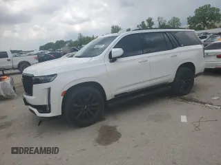 2021 Cadillac Escalade Sport with VIN 1GYS4EKL3MR445409, listed as a Copart auction lot 56668625 with 75,312 mi miles and Salvage title. Bid and sale history available at DreamBid. Image 1.