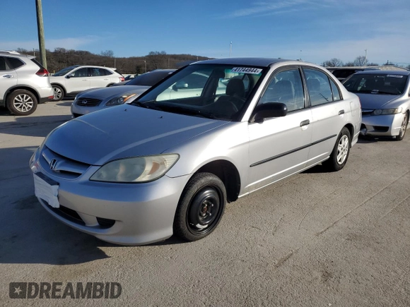 2004 Honda Civic VP with VIN 2HGES16344H616696, listed as a Copart auction lot 60273924 with 163,378 mi miles and Salvage title. Bid and sale history available at DreamBid. Image 1.