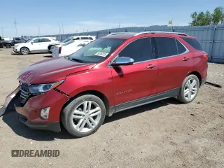 2020 Chevrolet Equinox Premier z VIN 2GNAXYEX7L6251895, wystawiony jako Copart lot #56346235 z przebiegiem 40 171 mil mil oraz Szkoda całkowita • Salvage title. Historia ofert i sprzedaży dostępna na DreamBid. Obrazek 1.