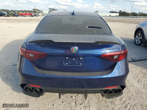 2017 Alfa Romeo Giulia Quadrifoglio with VIN ZARFAEAV8H7520339, listed as a Copart auction lot 44591745 with 70,994 mi miles and Salvage Title. Bid and sale history available at carsss.com. Image 6.