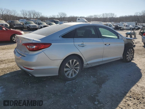 2017 Hyundai Sonata Sport with VIN 5NPE34AF5HH523696, listed as a Copart auction lot 42559145 with 96,839 mi miles and Salvage Title. Bid and sale history available at carsss.com. Image 3.