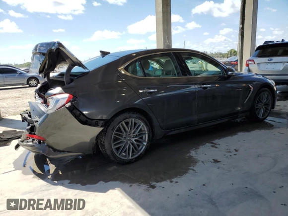 2019 Genesis G70 2.0T Advanced with VIN KMTG34LA2KU035041, listed as a Copart auction lot 52457484 with 43,490 mi miles and Salvage Title. Bid and sale history available at carsss.com. Image 3.