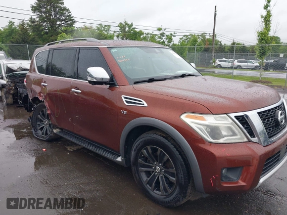2018 Nissan Armada Platinum with VIN JN8AY2NE6J9731093, listed as a IAAI auction lot 42313252 with 125,617 mi miles and . Bid and sale history available at DreamBid. Image 1.