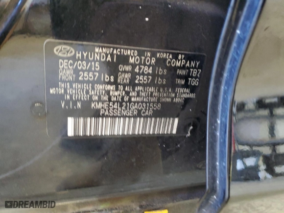 2016 Hyundai Sonata Plug-In Hybrid Limited with VIN KMHE54L21GA031558, listed as a Copart auction lot 83068454 with 134,077 mi miles and Salvage Title. Bid and sale history available at carsss.com. Image 13.