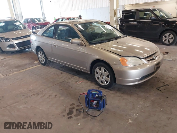 2002 Honda Civic EX with VIN 1HGEM21902L023560, listed as a IAAI auction lot 41872021 with 192,482 mi miles. Bid and sale history available at carsss.com. Image 1.