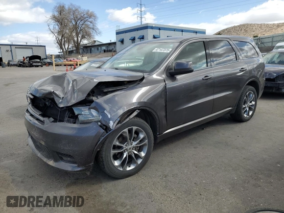 2020 Dodge Durango GT Plus with VIN 1C4RDJDG4LC123411, listed as a Copart auction lot 47147375 with 127,186 mi miles and Salvage title. Bid and sale history available at DreamBid. Image 1.