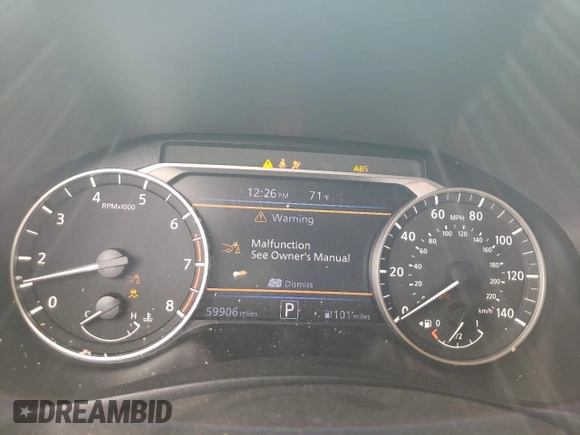 2021 Nissan Altima 2.5 SR with VIN 1N4BL4CV7MN394058, listed as a Copart auction lot 46739545 with 59,906 mi miles and Salvage Title. Bid and sale history available at carsss.com. Image 9.