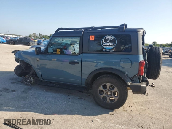 2023 Ford Bronco with VIN 1FMDE5AH3PLB14180, listed as a Copart auction lot 72261574 with 31,442 mi miles and Non Repairable. Bid and sale history available at DreamBid. Image 2.