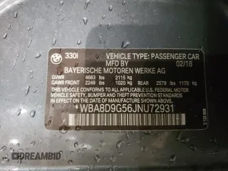 2018 BMW 3 Series 330i xDrive with VIN WBA8D9G56JNU72931, listed as a Copart auction lot 51240175 with 74,130 mi miles and Salvage Title. Bid and sale history available at carsss.com. Image 13.