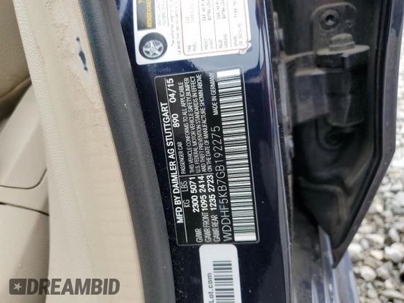 2016 Mercedes-Benz E 350 Sport with VIN WDDHF5KB7GB192275, listed as a Copart auction lot 55224595 with 111,482 mi miles and Salvage title. Bid and sale history available at DreamBid. Image 13.