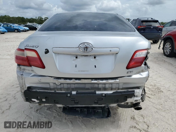 2007 Toyota Camry CE with VIN 4T1BE46K77U021596, listed as a Copart auction lot 48472605 with 111,456 mi miles and Salvage Title. Bid and sale history available at DreamBid. Image 6.