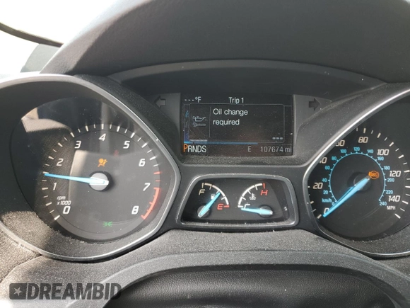 2015 Ford Escape Titanium with VIN 1FMCU0J99FUA16290, listed as a Copart auction lot 52496855 with 107,674 mi miles and Salvage Title. Bid and sale history available at DreamBid. Image 9.