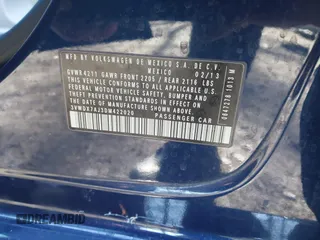 2013 Volkswagen Jetta SE с VIN 3VWDX7AJ3DM422020, выставлен на аукционе IAAI как лот 41284713 с пробегом 119 007 миль миль и . История ставок и продаж доступна на DreamBid. Изображение 9.