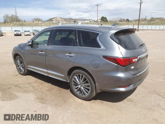 2018 Infiniti QX60 with VIN 5N1DL0MM7JC505146, listed as a Copart auction lot 52572145 with 75,057 mi miles and Salvage Title. Bid and sale history available at DreamBid. Image 2.