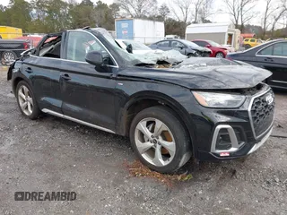 2022 Audi Q5 S line Premium Plus with VIN WA1EAAFY9N2014801, listed as a IAAI auction lot 41307467 with 1 mi miles. Bid and sale history available at carsss.com. Image 1.