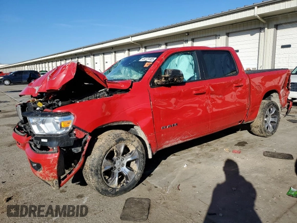 2019 Ram 1500 Big Horn z VIN 1C6SRFFT5KN614090, wystawiony jako Copart lot #49773325 z przebiegiem 49 406 mil mil oraz Szkoda całkowita • Salvage title. Historia ofert i sprzedaży dostępna na DreamBid. Obrazek 1.