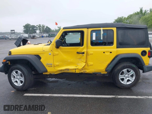 2020 Jeep Wrangler Unlimited Sport S with VIN 1C4HJXDN8LW269539, listed as a IAAI auction lot 42317928 with 63,924 mi miles and . Bid and sale history available at DreamBid. Image 14.