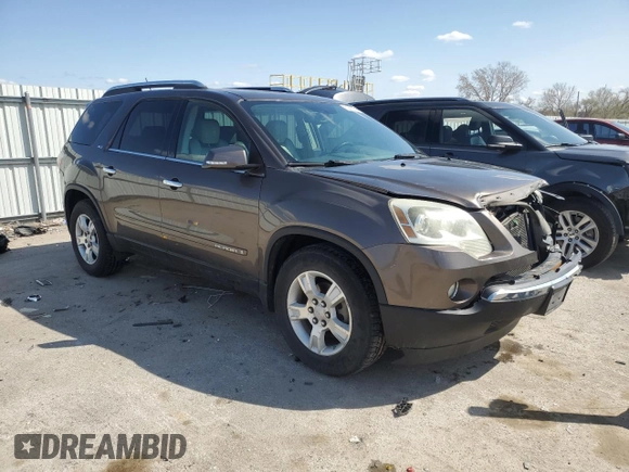 2008 GMC Acadia SLT1 with VIN 1GKEV23738J186039, listed as a Copart auction lot 50992395 with 208,118 mi miles and Salvage Title. Bid and sale history available at DreamBid. Image 4.