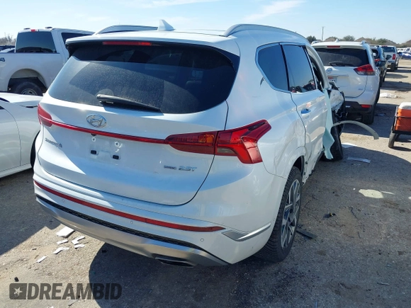 2021 Hyundai Santa Fe Calligraphy with VIN 5NMS5DAL1MH360376, listed as a IAAI auction lot 41395282 with 50,275 mi miles and . Bid and sale history available at DreamBid. Image 4.