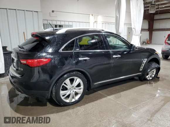 2014 Infiniti QX70 z VIN JN8CS1MW0EM411494, wystawiony jako Copart lot #55810625 z przebiegiem 94 258 mil mil oraz Szkoda całkowita • Salvage title. Historia ofert i sprzedaży dostępna na DreamBid. Obrazek 3.