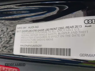 2018 Audi A4 Premium с VIN WAUDNAF43JA054291, выставлен на аукционе IAAI как лот 41745694 с пробегом 50 322 миль миль и . История ставок и продаж доступна на DreamBid. Изображение 9.