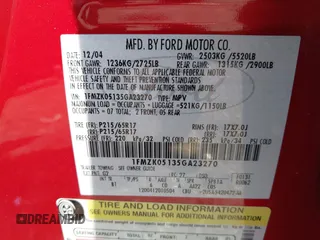 2005 Ford Freestyle SEL с VIN 1FMZK05135GA23270, выставлен на аукционе IAAI как лот 42388384 с пробегом 91 559 миль миль и . История ставок и продаж доступна на DreamBid. Изображение 9.