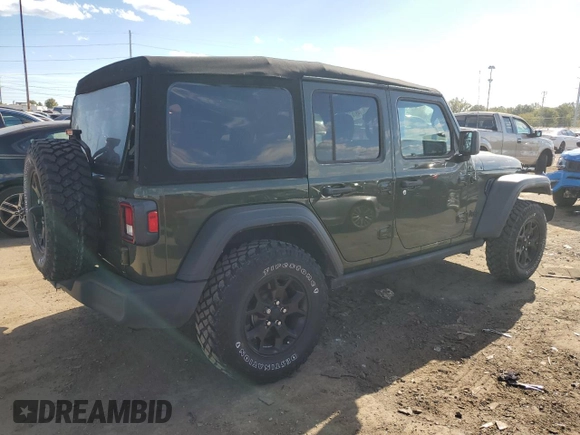 2023 Jeep Wrangler Willys with VIN 1C4HJXDN1PW523503, listed as a Copart auction lot 74976134 with 18,630 mi miles and Clean Title. Bid and sale history available at DreamBid. Image 3.