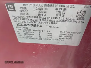2011 GMC Terrain SLT-1 with VIN 2CTALUEC9B6386437, listed as a IAAI auction lot 41883453 with 183,071 mi miles and . Bid and sale history available at carsss.com. Image 9.