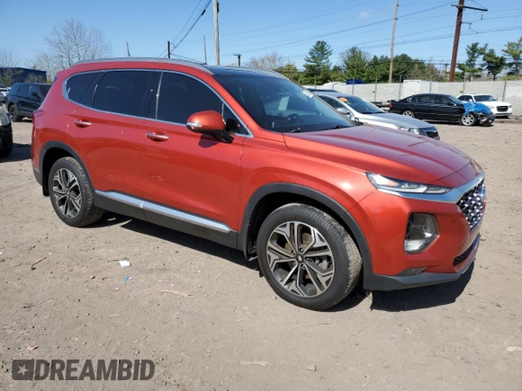2020 Hyundai Santa Fe SEL with VIN 5NMS3CAAXLH186434, listed as a Copart auction lot 53346755 with 69,664 mi miles and Salvage Title. Bid and sale history available at DreamBid. Image 4.