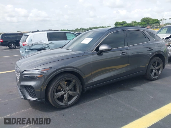 2023 Genesis GV70 2.5T with VIN KMUMADTBXPU094777, listed as a IAAI auction lot 42447363 with 31,683 mi miles and . Bid and sale history available at DreamBid. Image 2.