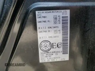 2015 Nissan Pathfinder SL with VIN 5N1AR2MM1FC691013, listed as a Copart auction lot 61550215 with 203,409 mi miles and Clean title. Bid and sale history available at DreamBid. Image 13.