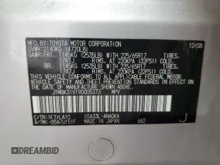 2009 Toyota RAV4 Ltd with VIN JTMBK31V19D005373, listed as a Copart auction lot 54136005 with Not Provided miles and Salvage Title. Bid and sale history available at carsss.com. Image 14.